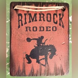 Rimrock Rodeo Painted Rustic Wood Sign